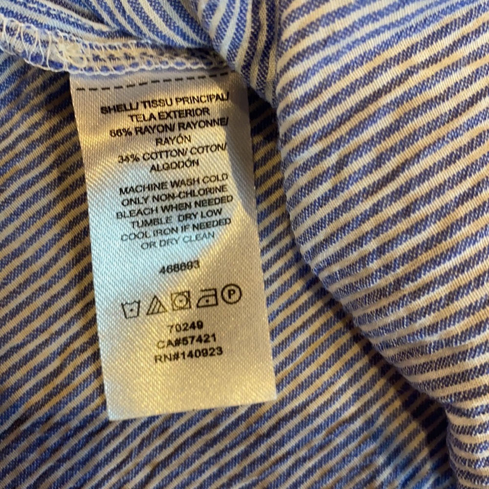 Loft XS blue and white striped blouse - Picture 4 of 7